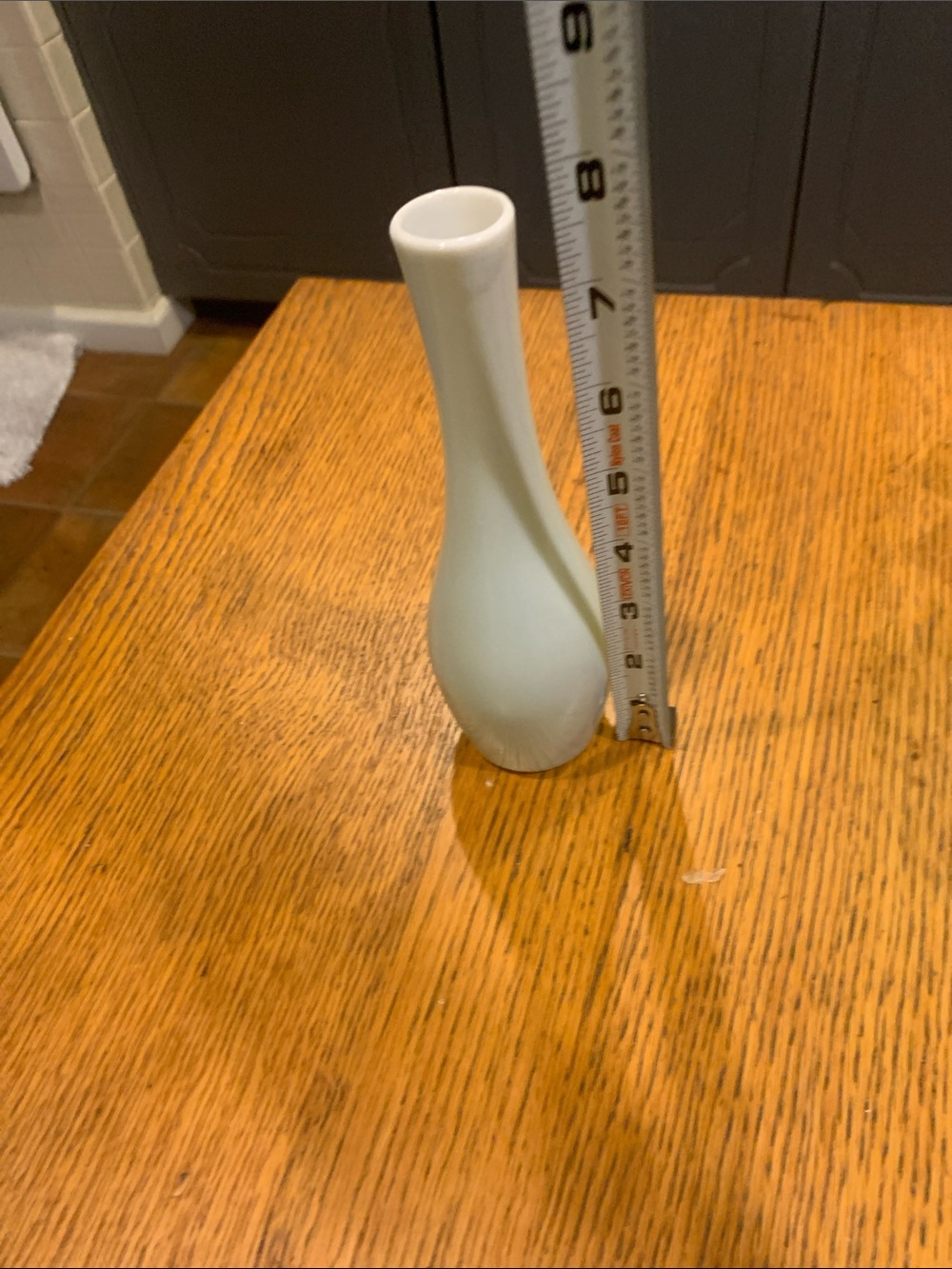 Source Unknown Matt White Ceramic Bud Vase